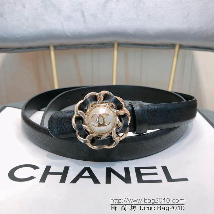 CHANEL香奈兒 18新款 20MM精品 進口光滑優雅牛皮小妖帶 CC穿皮鏈條經典銅扣  xfp1045